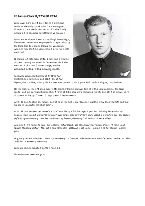 A preview of a PDF biography for Clark, James